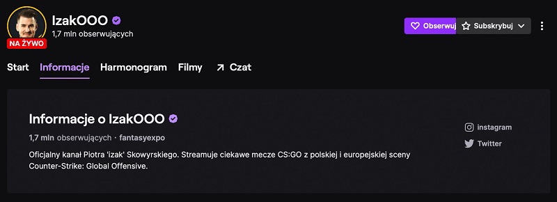 twitch opis profilu