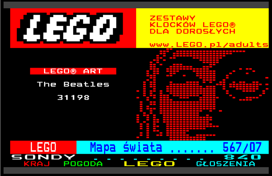 Zestawy LEGO 18+ z reklamą w Telegazecie